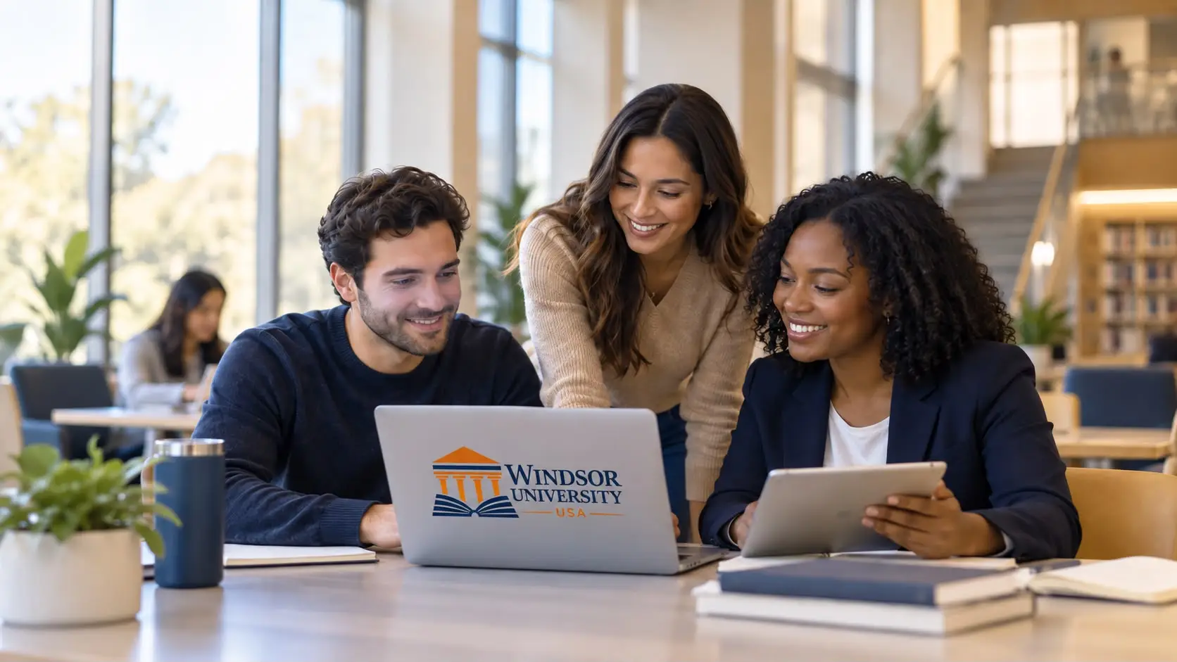 Windsor University students exploring free courses together